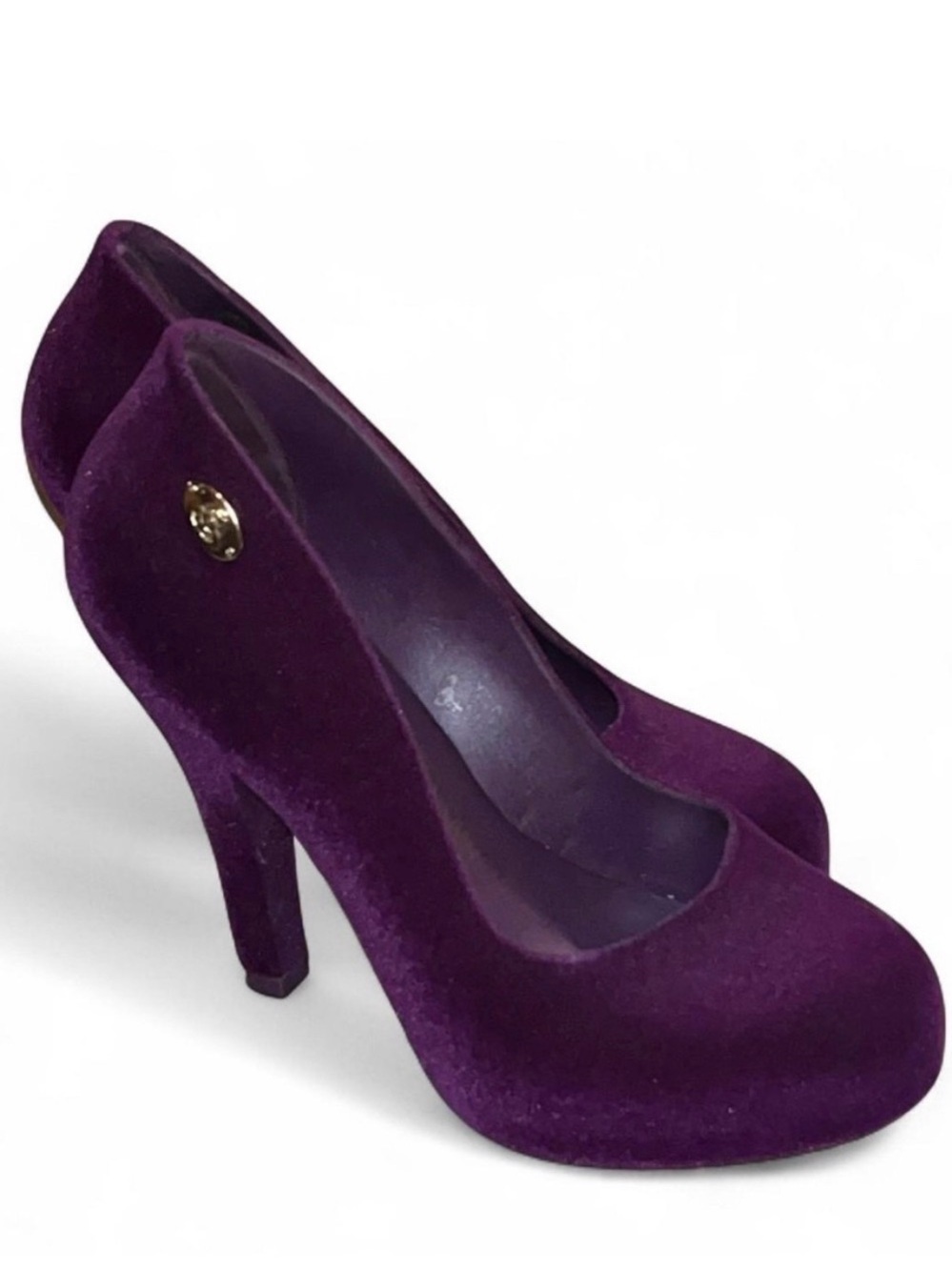 Vivienne Westwood Deep Purple Flocked Heels